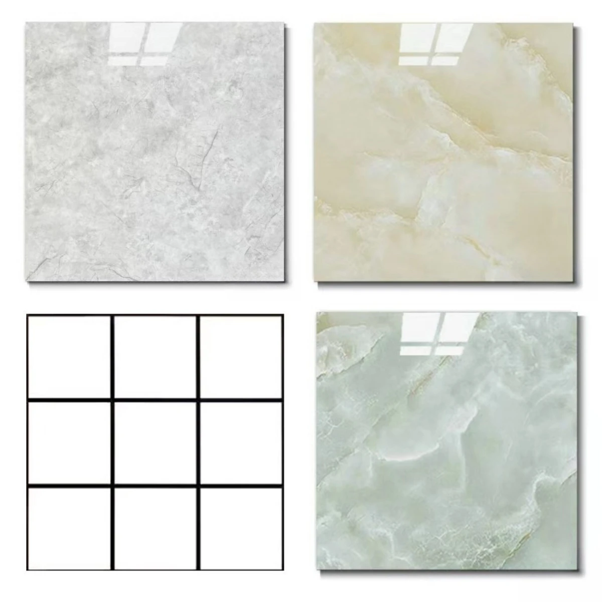 Marble Design Tiles Self-adhesive Wall Tiles Easy Cleaning Method Effortless Installation Process For Bathroom Decoration