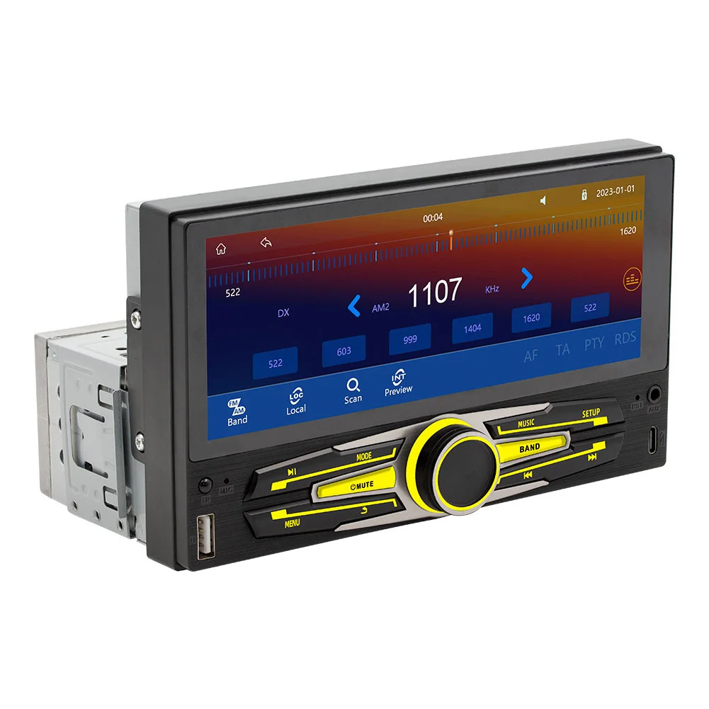 

Single Din Car Stereo 6.86-Inch MP5 Player Multimedia AM/FM Radio Receiver V5.1 Hands-free Calling USB Reading TYPE-C Charging