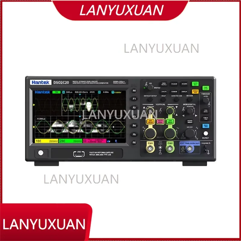 Hantek DSO2C20 200MHz 2-Channel Digital Storage Oscilloscope, 2 GSa/s, 40kpts Memory, LCD Display
