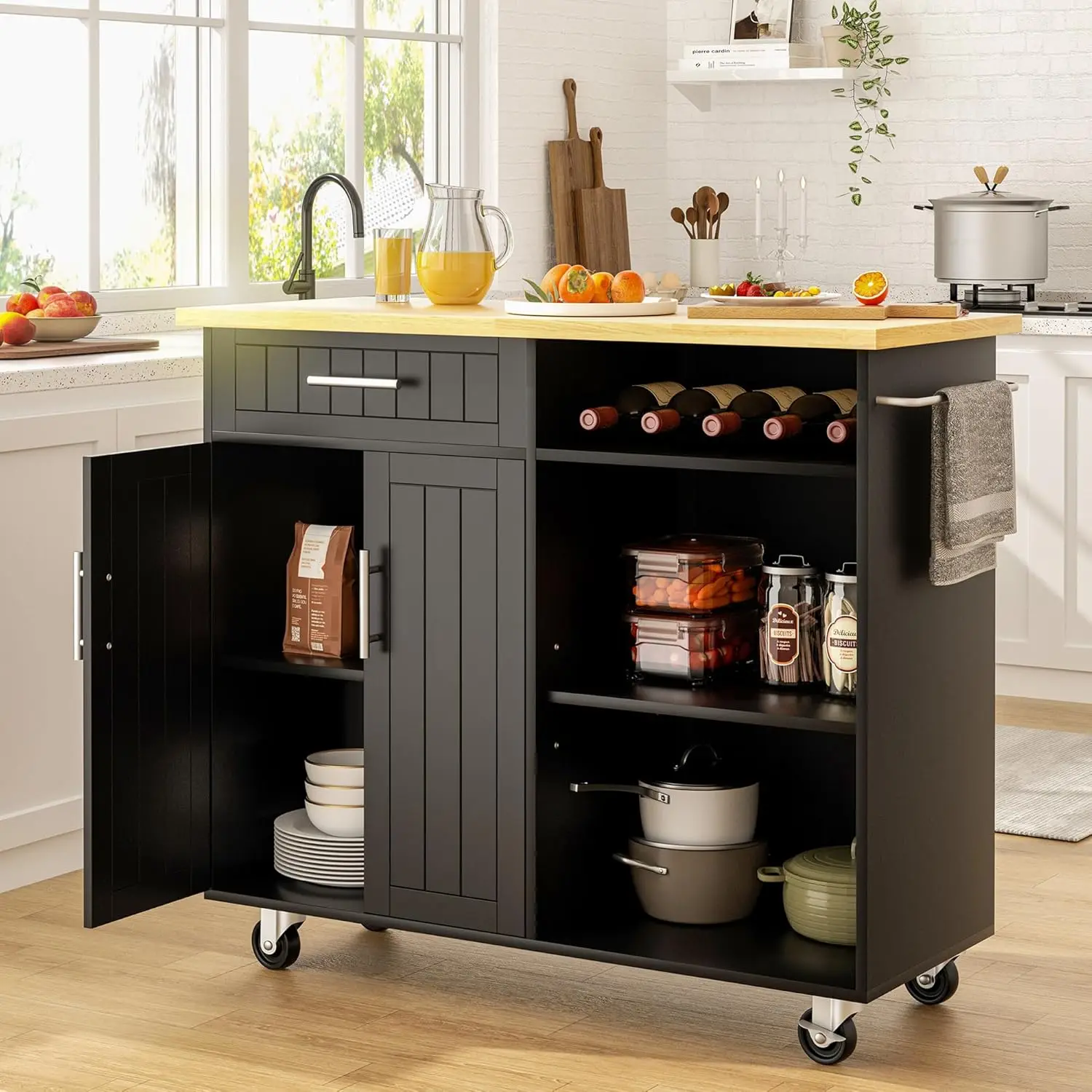 Kitchen Island with Storage Cabinet, 42