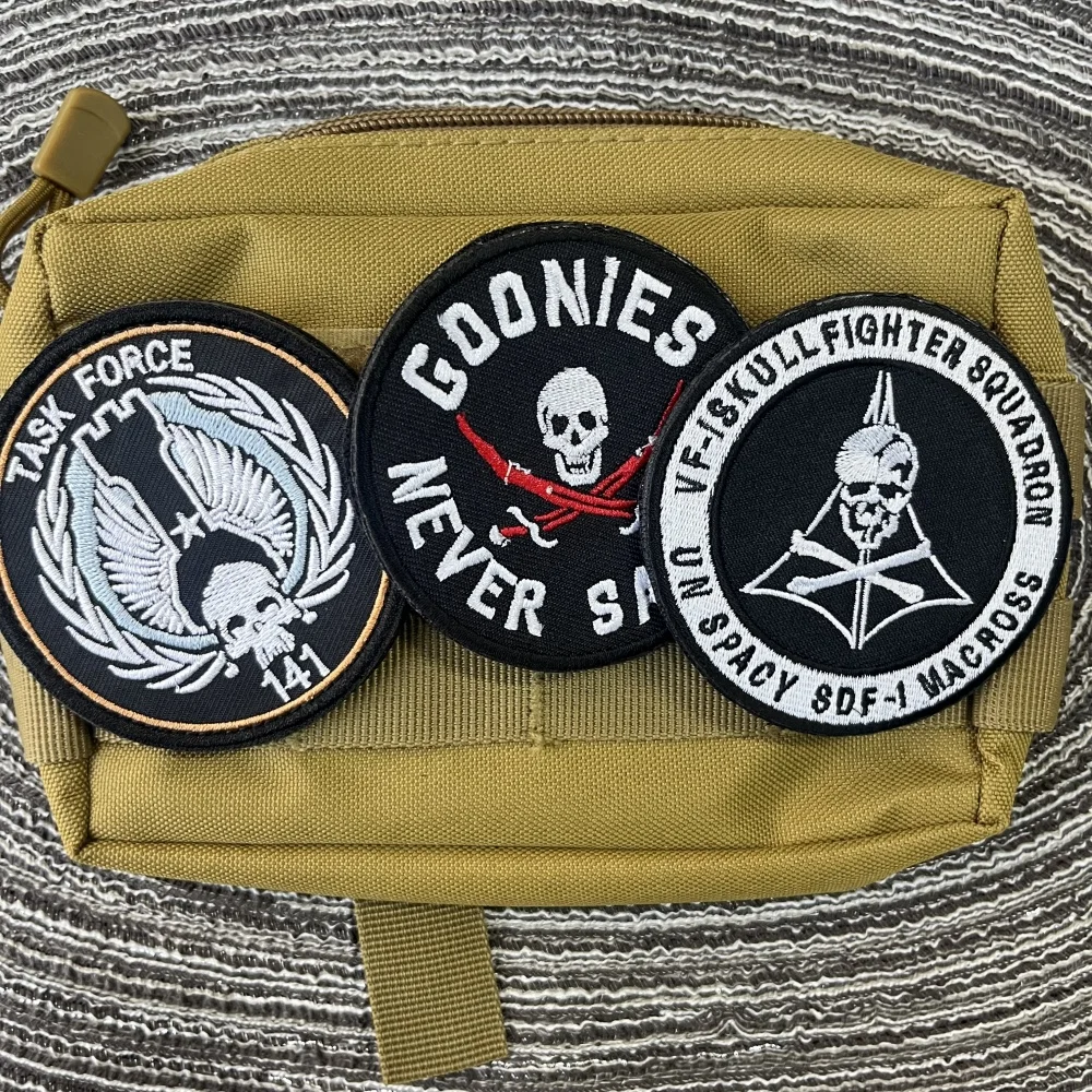 Task Force Skull Embroidery Patches for Clothes Hook&Loop Patch Backpack Morale Badges Tactical Stickers Appliques for Clothing