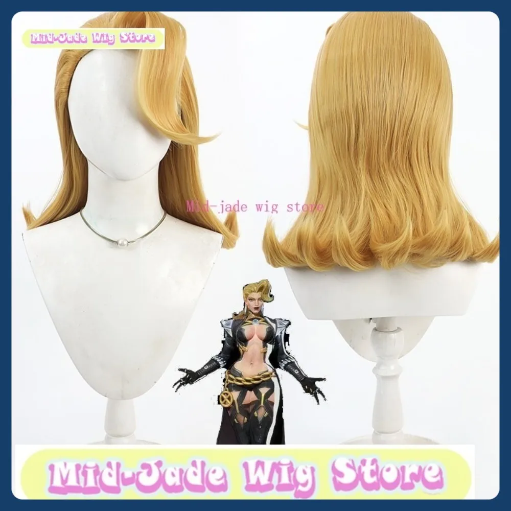 Peruka Mid-jade Wig Store Gra Mobilna Emma Frost Cosplay Peruka Anime Gra Fabularna Syntetyczne Włosy Halloween Party