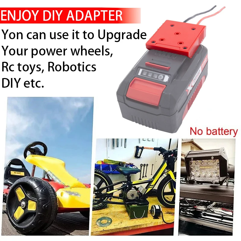 Imagem -03 - Adaptador de Bateria Li-ion para Faça Você Mesmo Performance Connector 14awg Adaptador Faça Você Mesmo para Máquinas de Construção Carros Zero X-change 18v