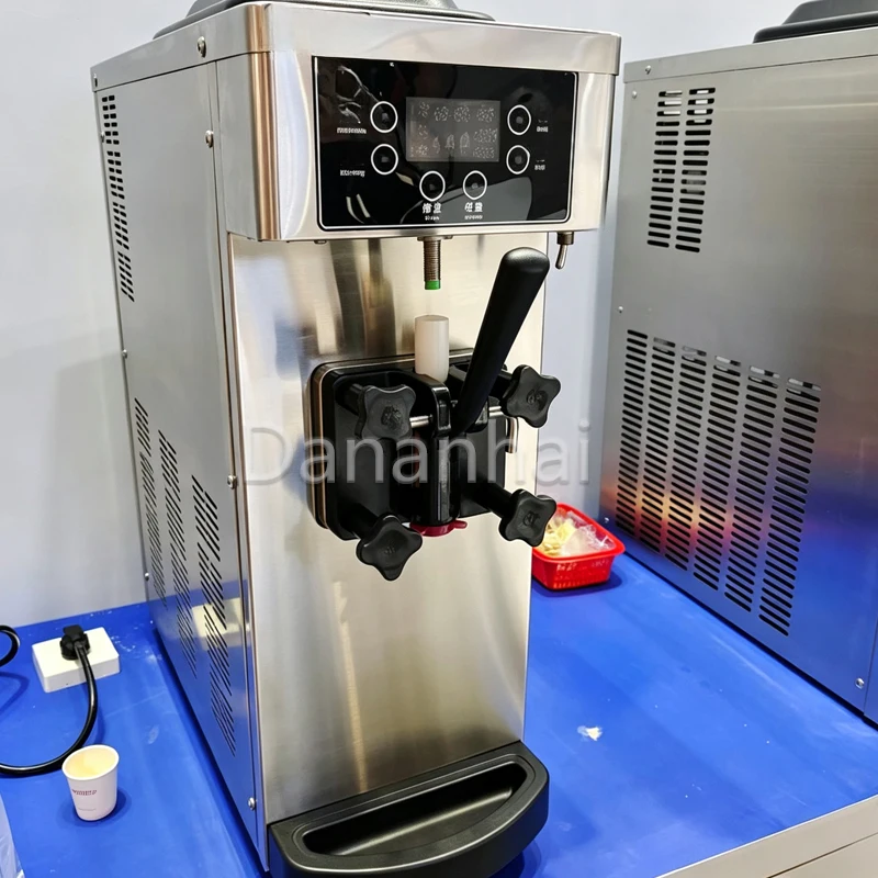 Single Nozzle Frozen Yogurt Machine, Durable Commercial Soft Serve Ice Cream Maker for Fast Food Shop
