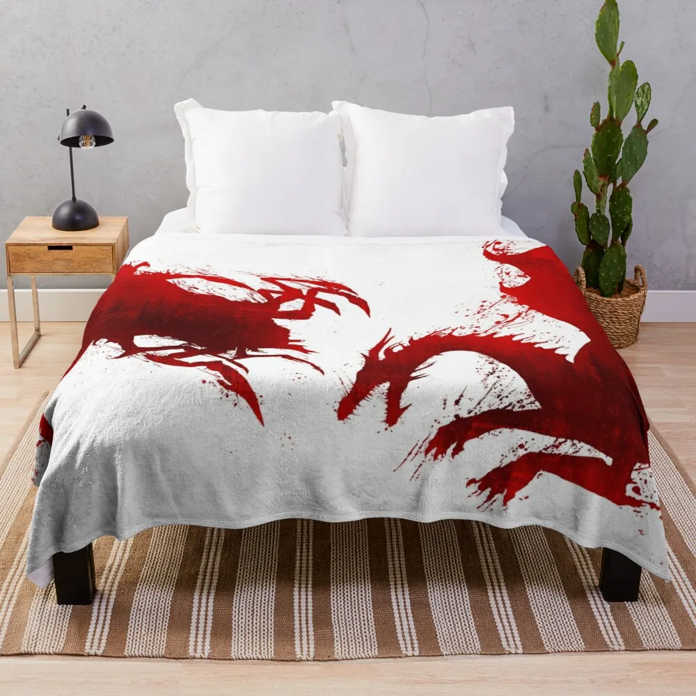 Dragon Age Origins: Awakening Blood Dragon V1 Throw Blanket Soft Plush Plaid Luxury Designer Blankets