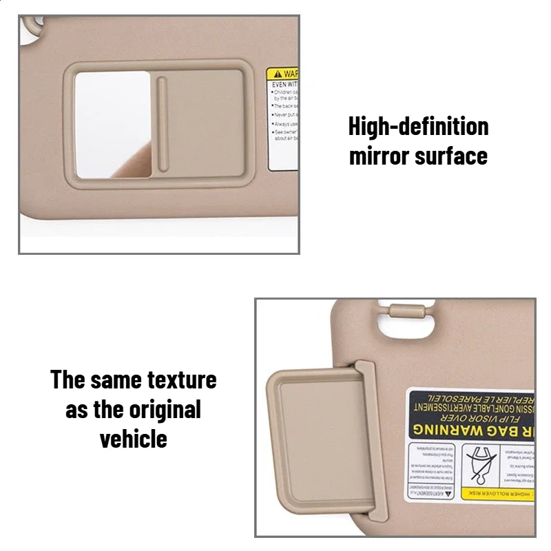 For Toyota RAV4 2006-2013 Beige Gray Car Sun Visor with Mirror Left Right Side Driver Passenger Side 74320-42501 74310-42452