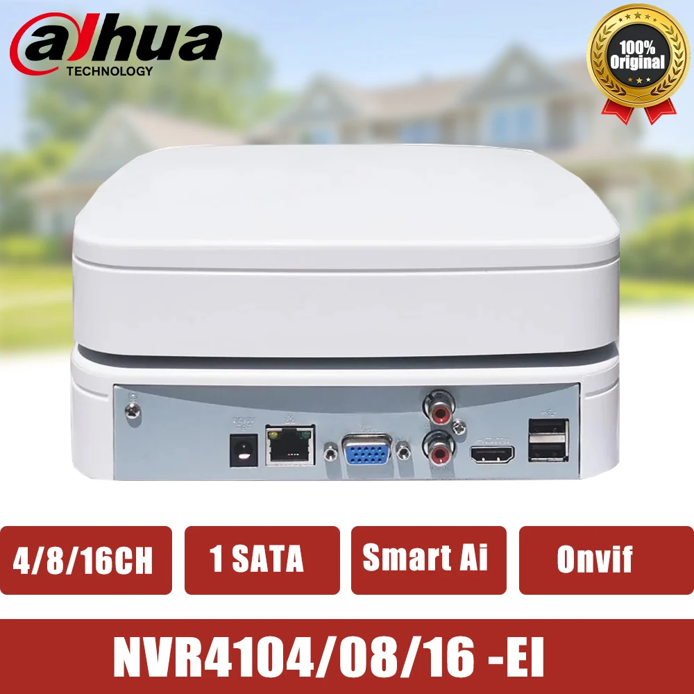 Dahua Wizsense 4/8/16 Channels Video Recorder NVR4104-EI NVR4108-EI NVR4116-EI Support IP Cameras Smart Ai Security System