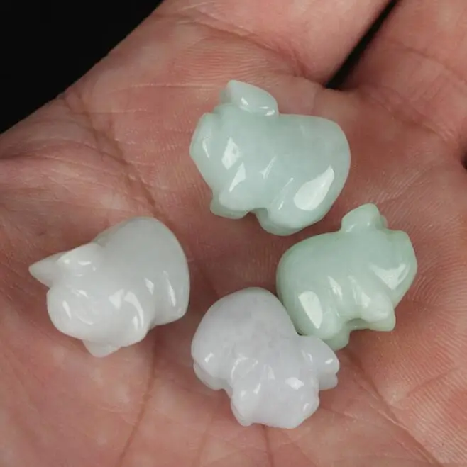 Natural Myanmar A-goods jade carving piggy back cloud scattered bead DIY Bracelet accessories