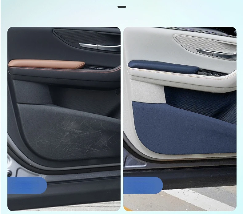 For BYD Song Plus EV Dmi 2021 2022 Leather Anti-kick Mat For Car Door Doorsill Strip Protective Mat Interior Mouldings