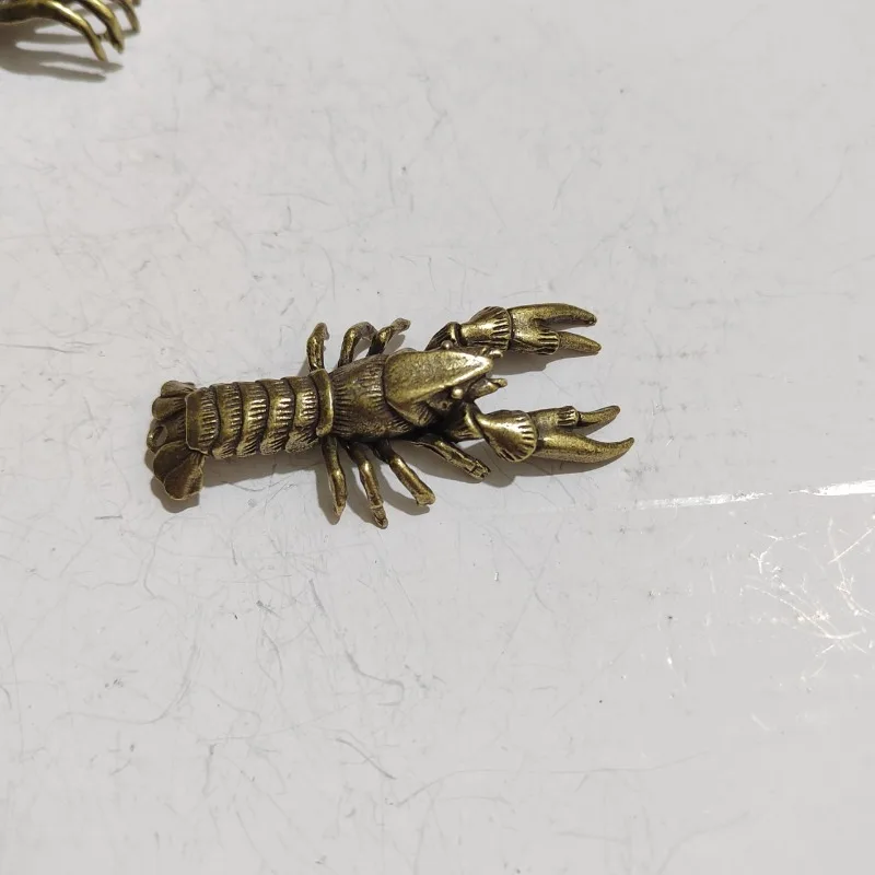 

Copper Lobster Figurines Miniature Creative Desktop Ornament Decoration Crafts Accessories Vintage Insect Brass Animal Tea Pet