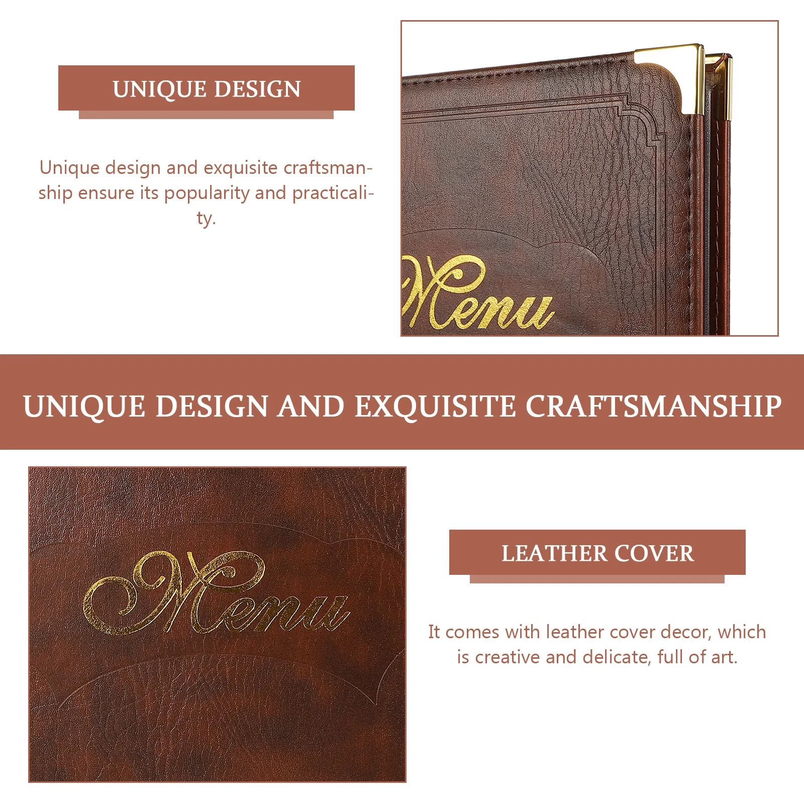 

A4 Menu Book Cover Holder Practical Restaurant Menu Display Folder Wear Resistant Exquisite Craftsmanship Easy