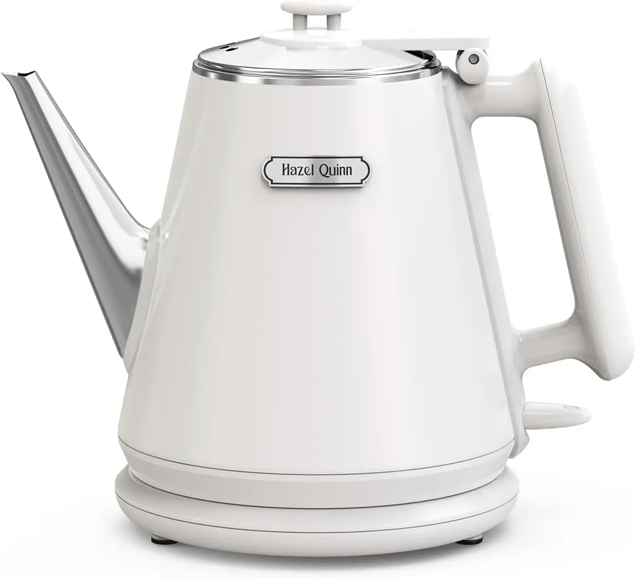 

Compact Electric Kettle: 1L Fast Boil, Stainless Steel, Cool Touch, Auto Shut-Off, Cordless in Pearl White