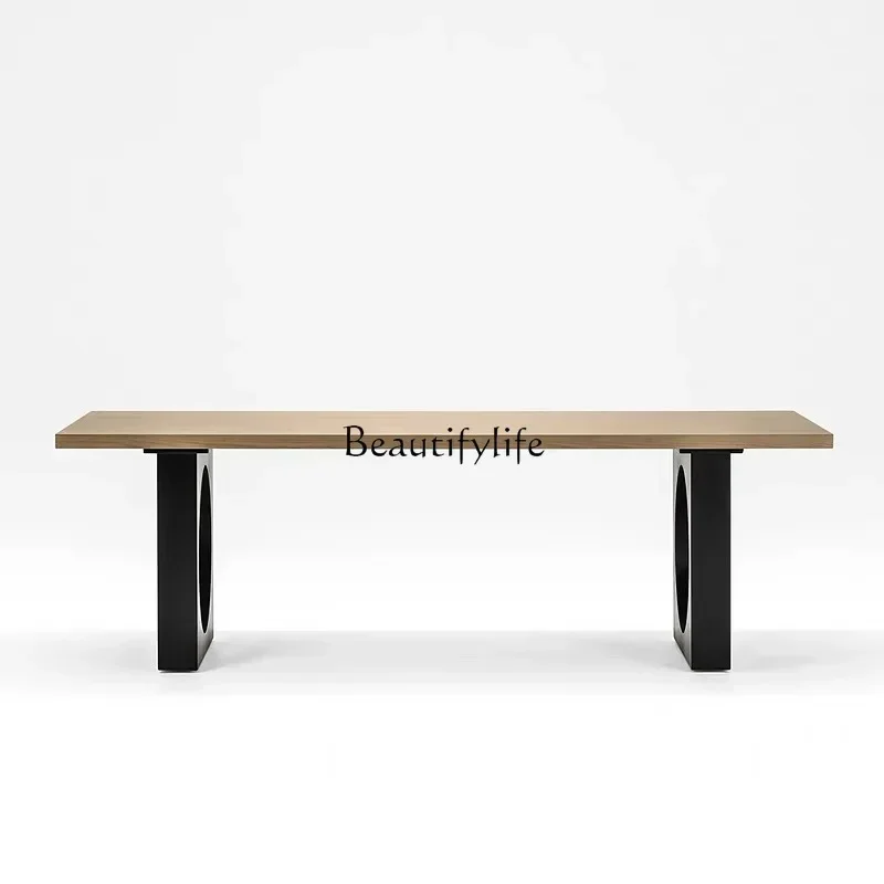 

-Nordic wabi ash wood dining table modern simple industrial style rectangular desk