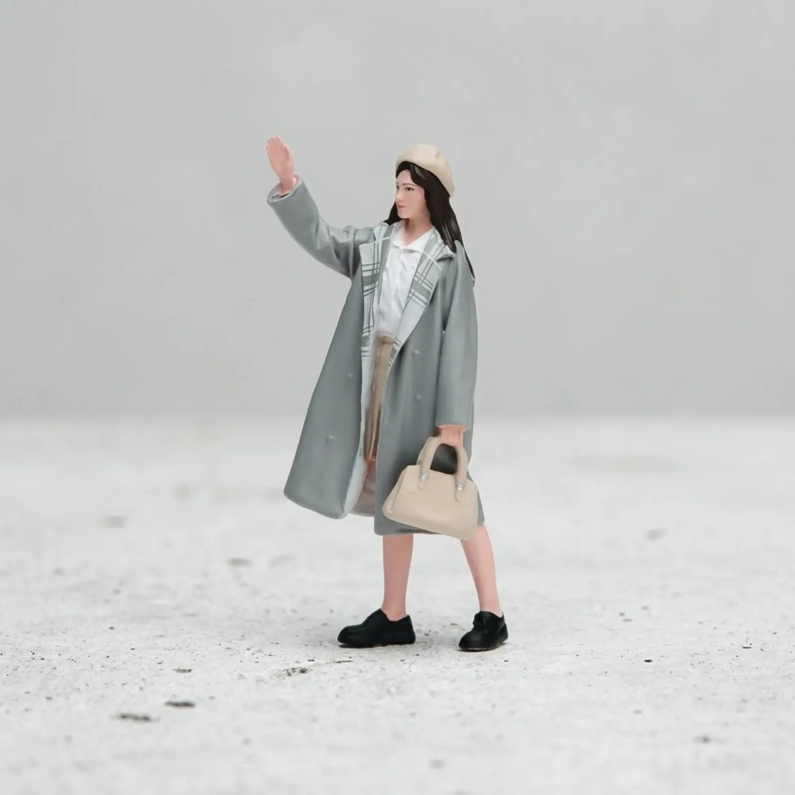 

Painted Girl Figurine Detailed Finish Long Coat Coat Girl Figure Anime Statue Gift Choice Collectible Easy to Clean