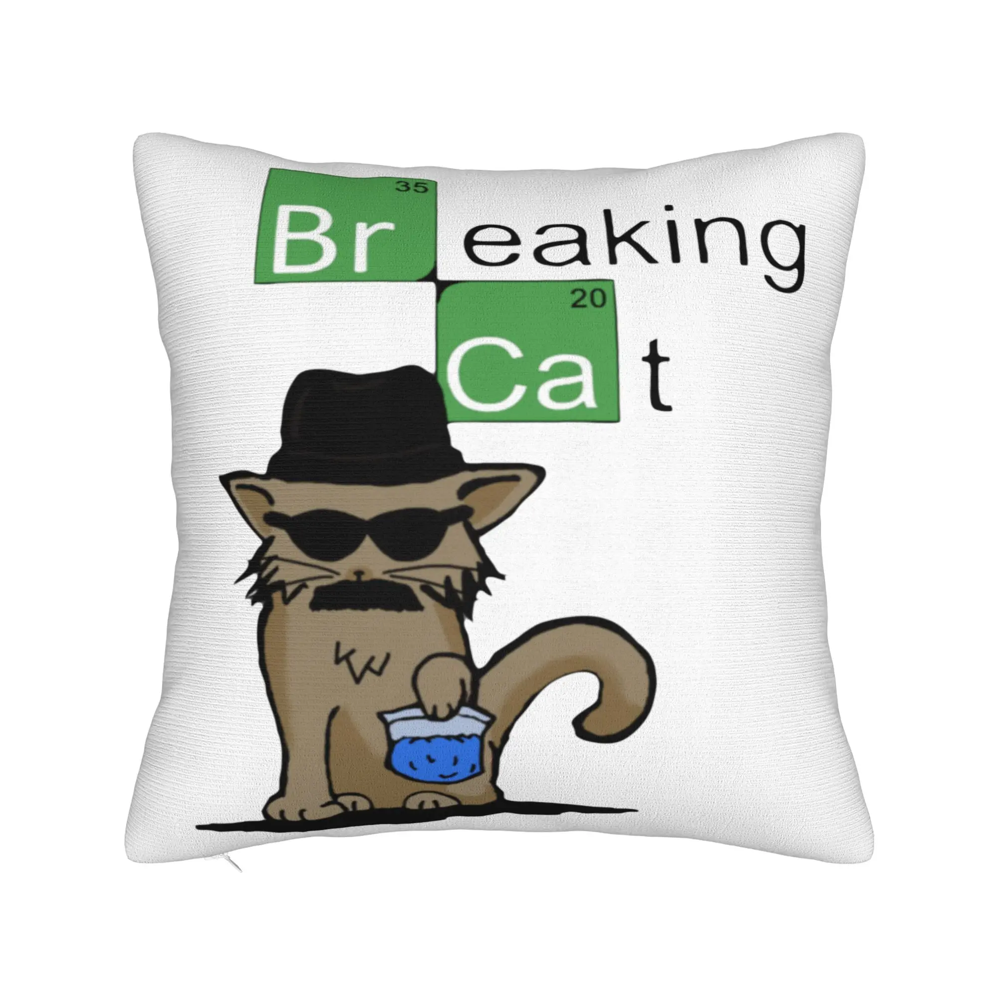 Breaking Cat Breaking Bad Walter White Square Pillow Case Heisenberg Cushion Covers Decorative Pillowcover for Home 45*45cm