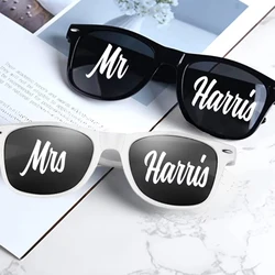 Personalized Bride Sunglasses Party Bachelorette Wedding Favors Bridesmaids Gifts for Hen Destination Name Decals Funky Glasses