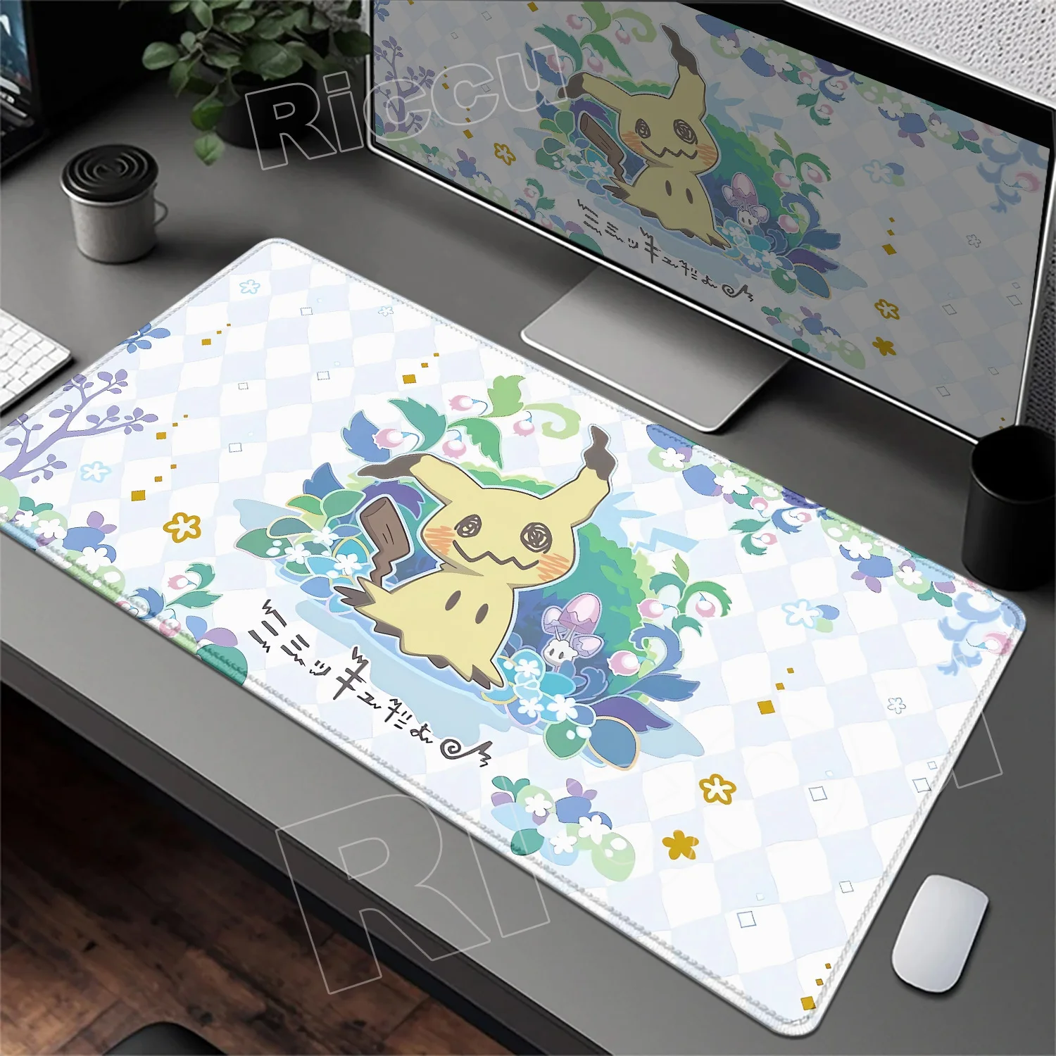Nuovo tappetino per mouse P-pokemon Mimikyu tastiera grande Mousedesk Pad tappetino per mouse da gioco in gomma antiscivolo tappeto per mouse per laptop tappetino da tavolo da gioco