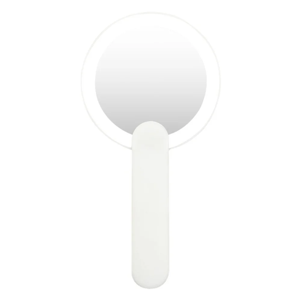 Specchio per trucco ricaricabile girevole con luci a LED Specchio pieghevole da viaggio portatile rotondo alimentato tramite USB