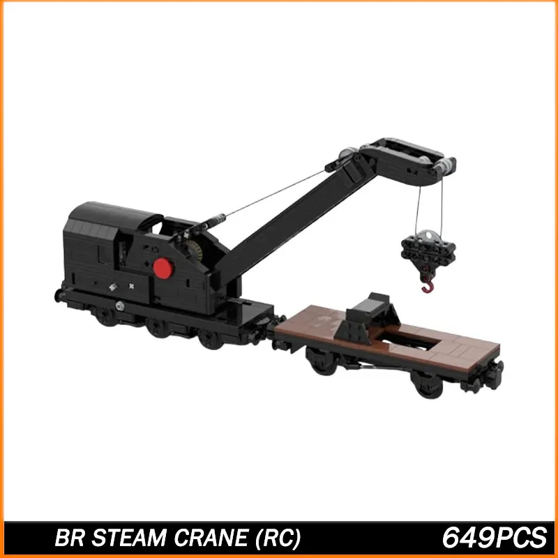 Mini Train Series BR Steam Crane (RC) MOC Building Block Collectible Education Model Brick Beginner Toy Birthday Gifts 649PCS