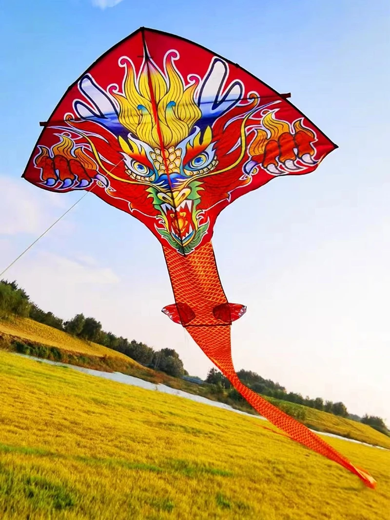 free shipping chinese dragon kite flying paragliding windsurf gel blaster carretilha de pipa outdoor toys sports parachute fun