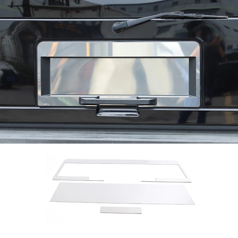 For Hummer H2 2003-2009 Stainless steel Car Tailgate License Plate Protection Frame Decorative Sticker Car Accessories