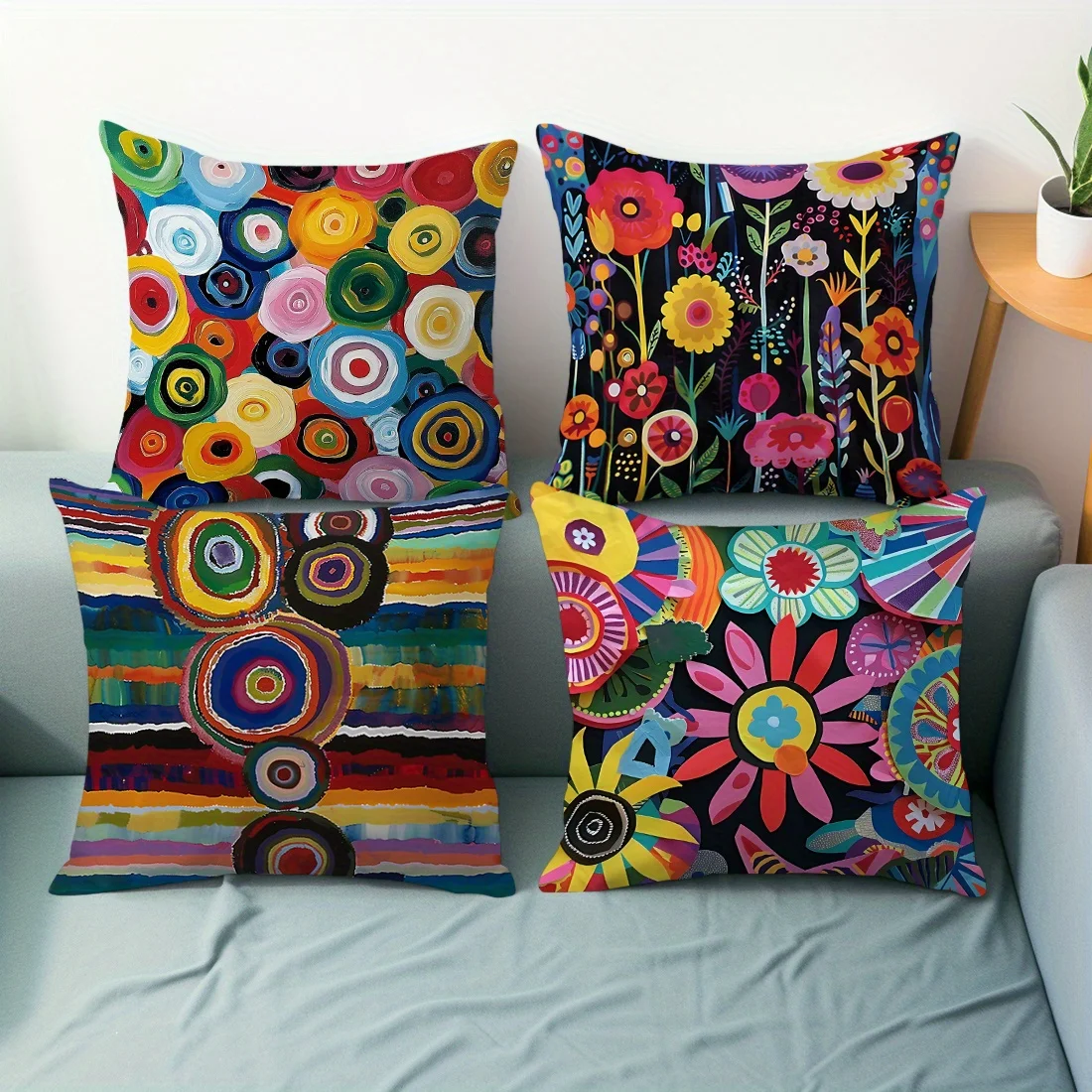 4 stuks lichte luxe mandala kussensloop, woondecoratie in Scandinavische stijl, bijpassende bank erker beddengoed