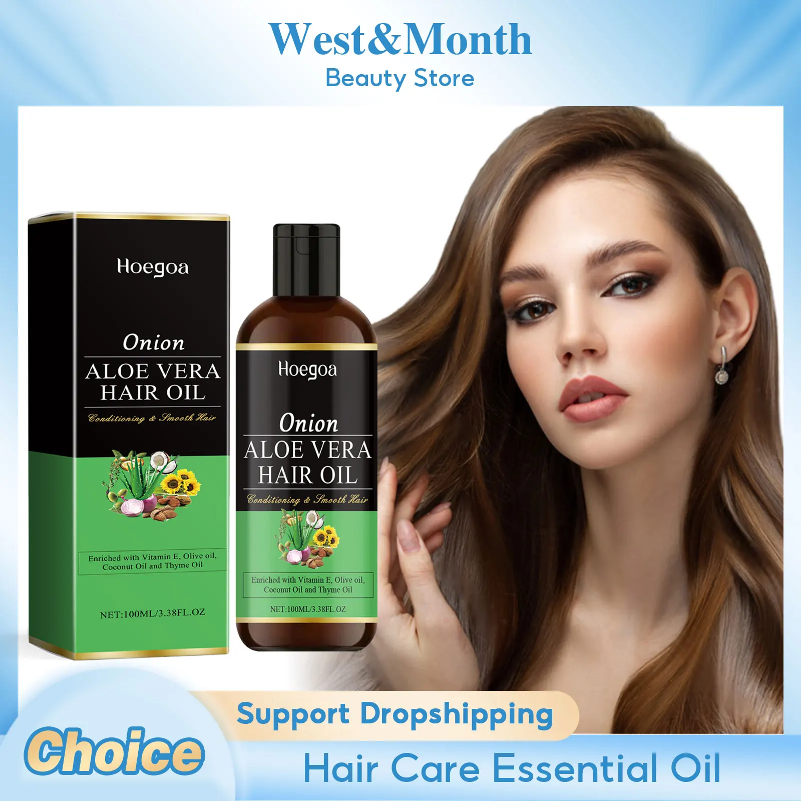 

Hair Care Essential Oil Strengthen Hair Reduce Breakage Split Ends Anti-Frizz Deeply Nourishment Refreshing Lightweight Hair Oil