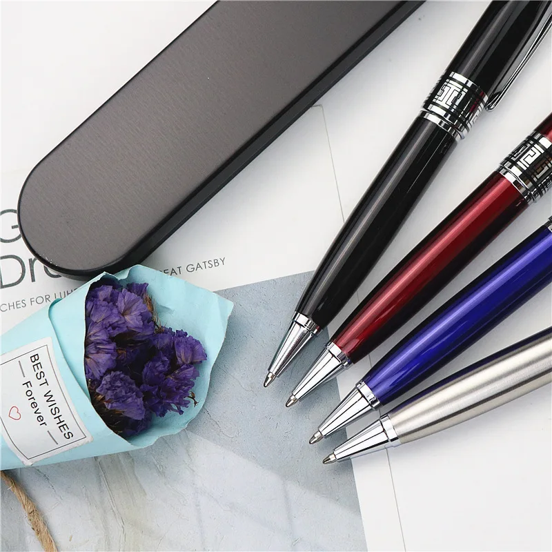 Metal ballpoint pen 0.7mm Roller pen Black ink G2 refiil Thick pen handle with heavy hand feel