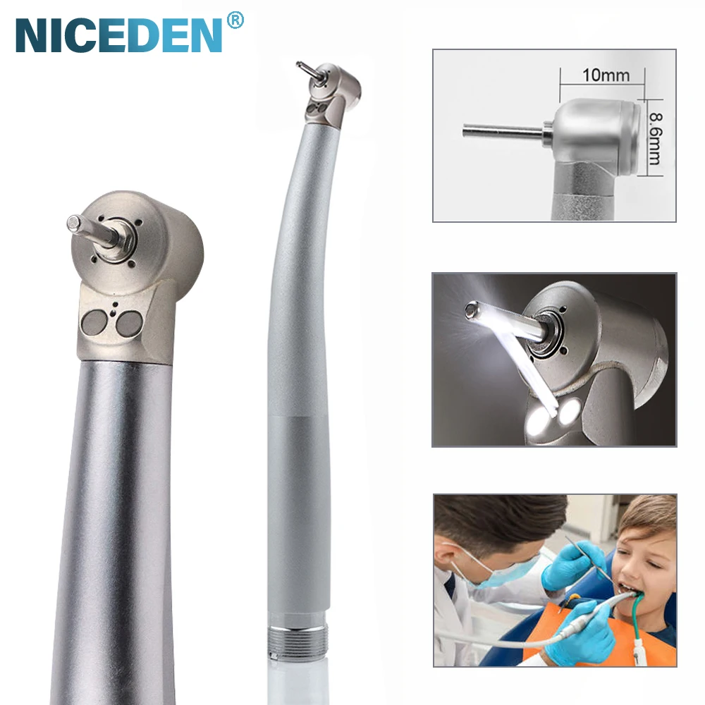 NICEDEN Dental Mini Head LED Handpiece Surgical High Speed Double Led Handpiece 2 holes 4 holes Children handpiece