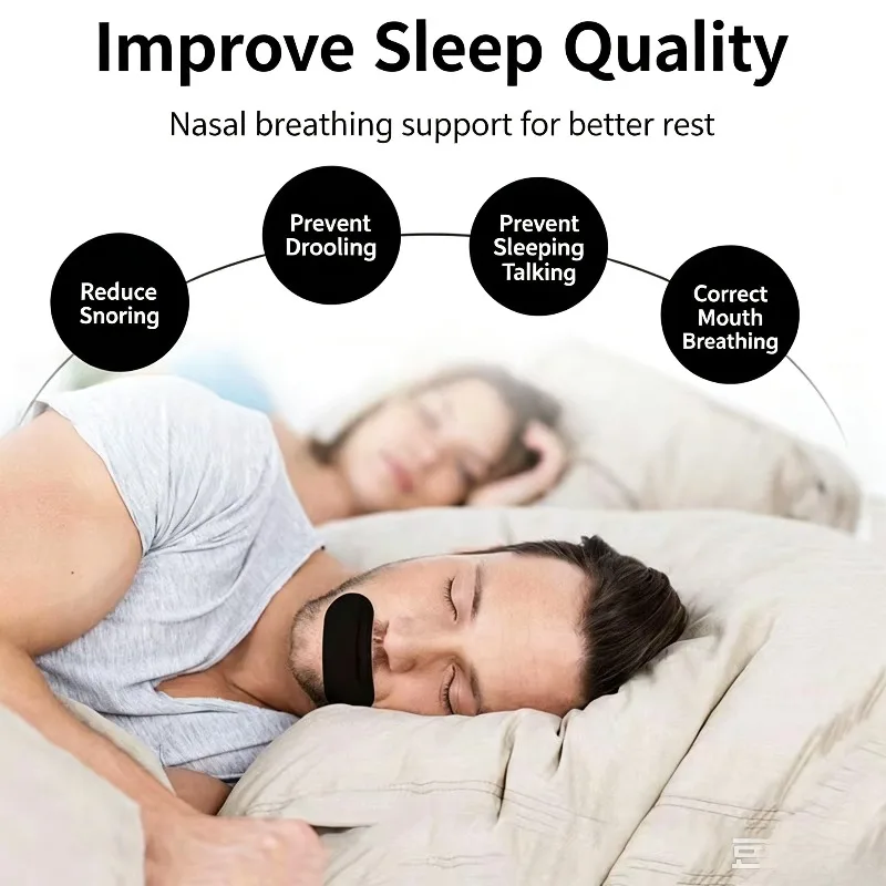 Sleeping Mouth Tape Skin‑friendly Breathable Adhesive Strips Anti‑snore Oral Breathing Corrector Sticker