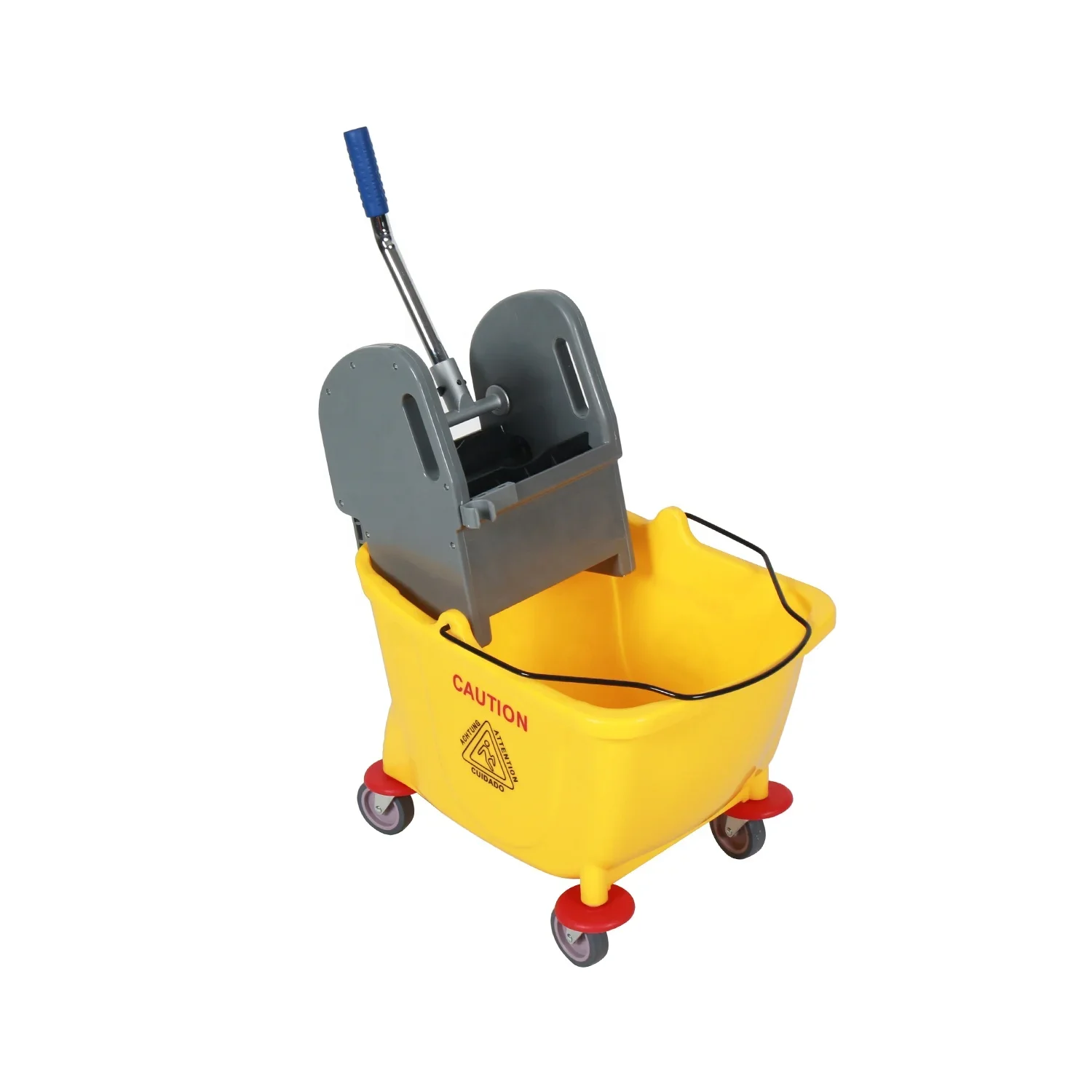 Yellow-grey for 32-liter floor mop bucket thickened waterwheel squeeze washing wringer hotel high-capacity cleaning tool cart