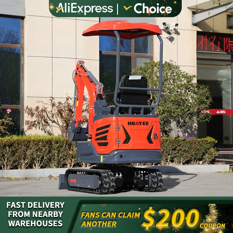 Small excavator agricultural multi-function excavator household indoor micro small excavator engineering orchard trenching excav