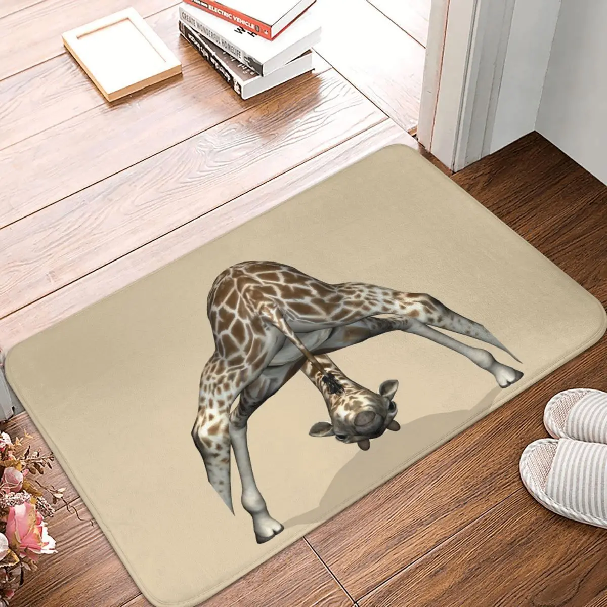 Childish Giraffe Doormat Kitchen Entrance Home Floor Mat Anti-slip Carpet Rug for Bedroom Footpad Mats