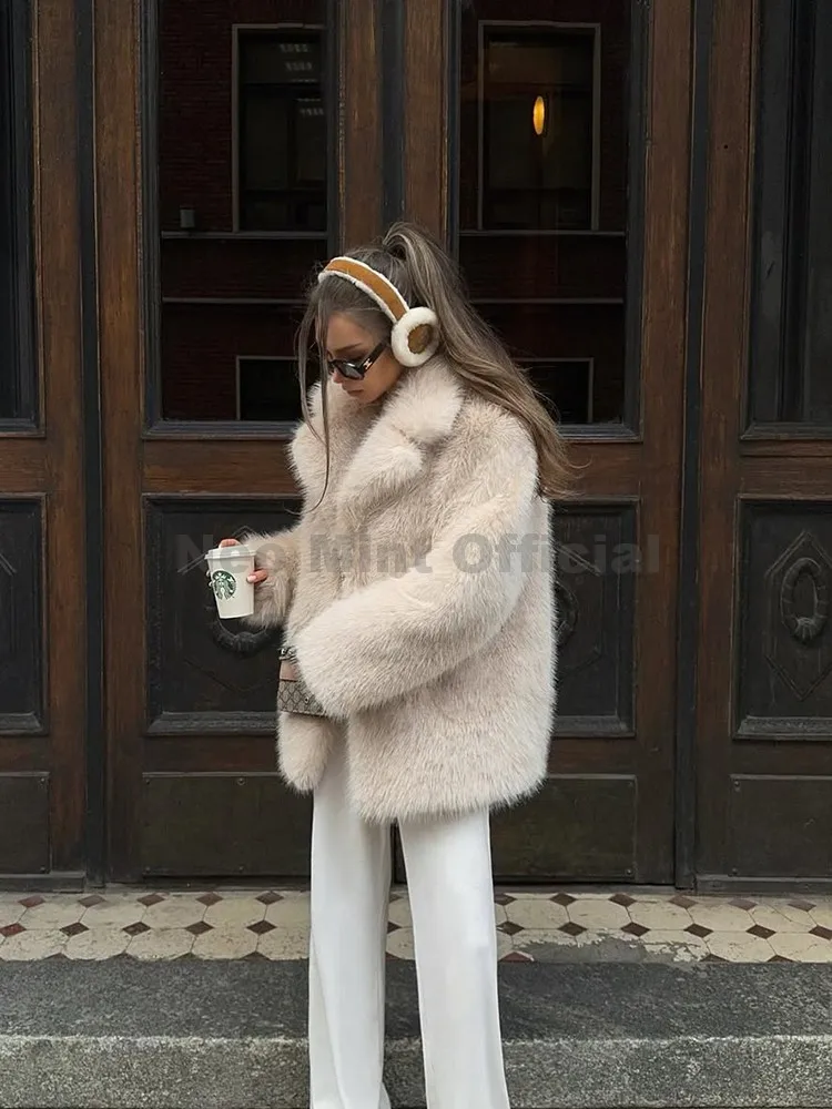 2025 الشتاء العلامة التجارية مصمم رقيق ايكو الثعلب الفراء سترة التلابيب فو الفراء معطف المرأة فروي معاطف فتاة أنيقة معاطف طويلة