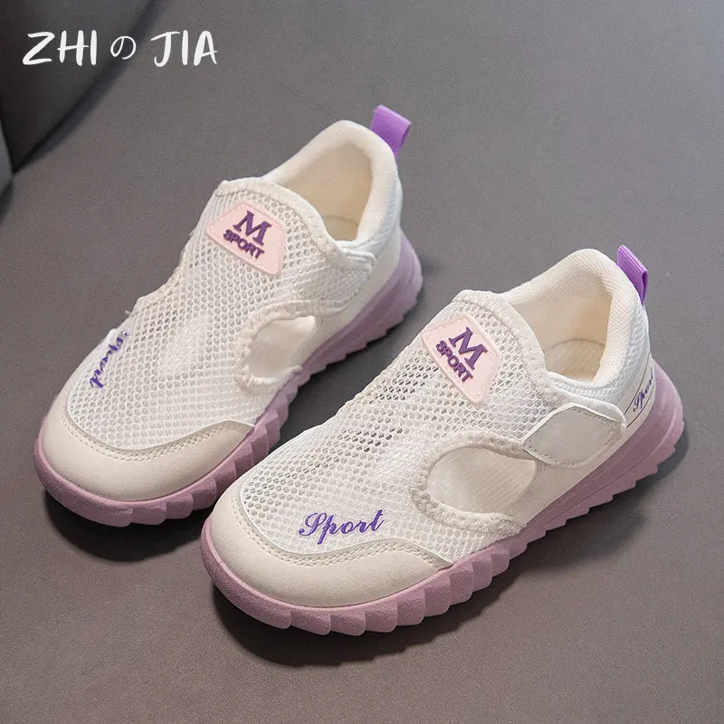 Popular Children's Fashion Casual Sneaker 4-10 Year Old Boys Girls Mesh Hollow Breathable Sandals EVA Lightweight Non Slip Shoes