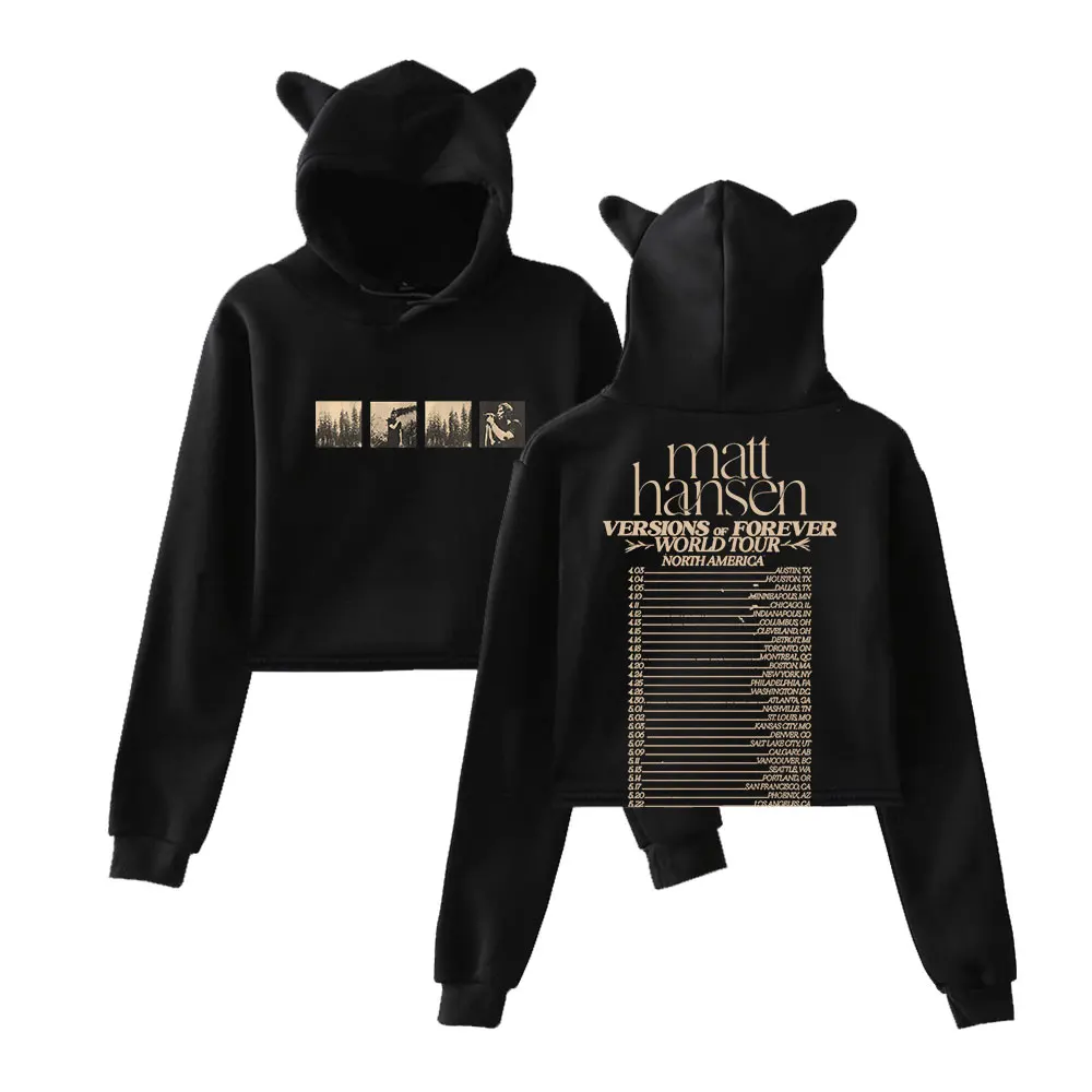 Matt Hansen Versions of Forever Tour Merch Pullover Female Cat Ears Hoodie Long Sleeve Top Women's Clothes