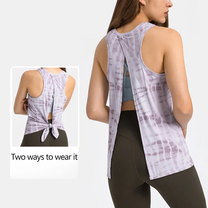 

Women Yoga Tank Top Open Back Lightweight and Soft Workout Tops Fitness Shirts Backless Running Sleeveless Muscle Tank