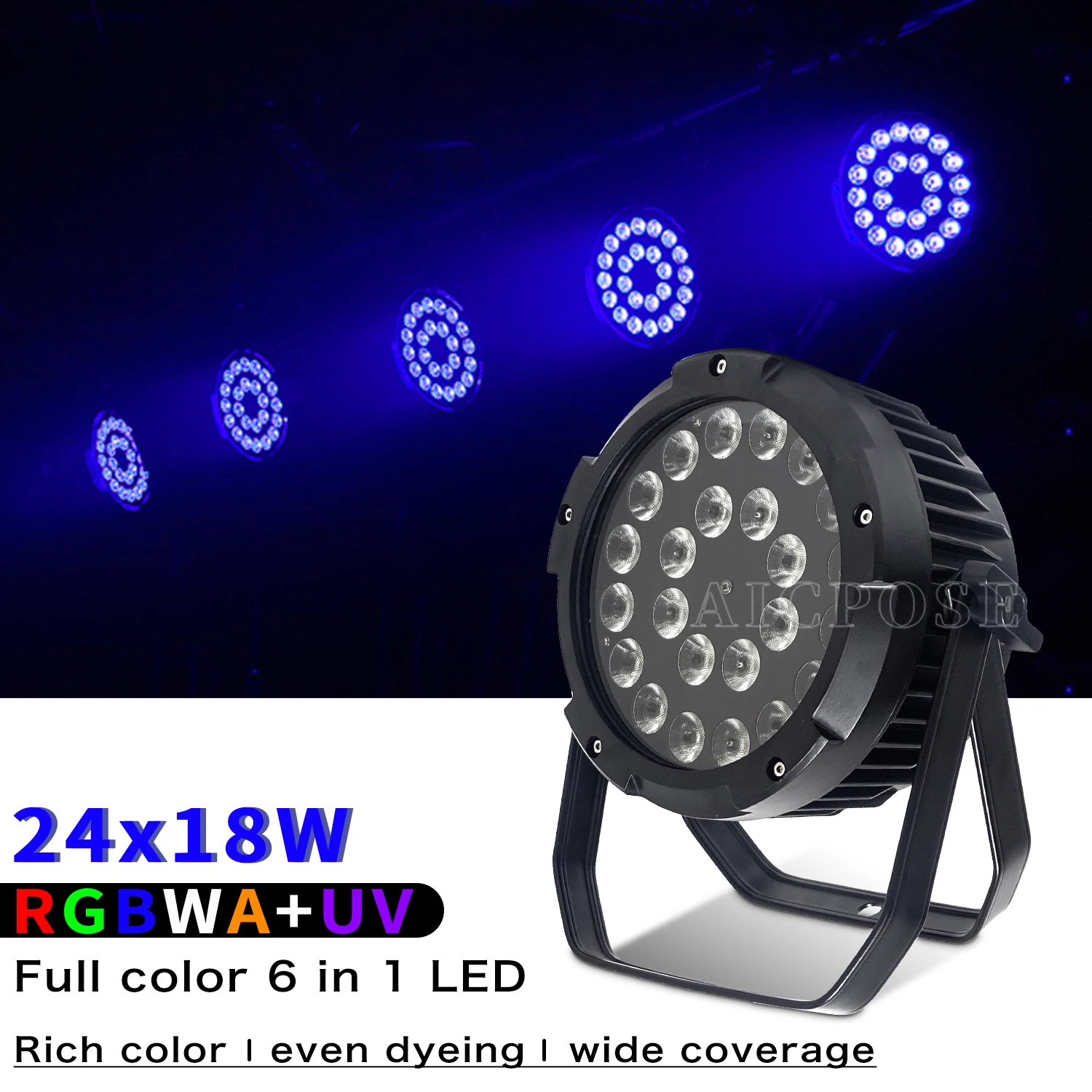 4-8pcs24x12W RGBW/24x18W RGBWA+UV 6 in 1 LED Par Light IP65 Waterproof Stage Light DMX Control DJ Disco Equipment Stage Lighting