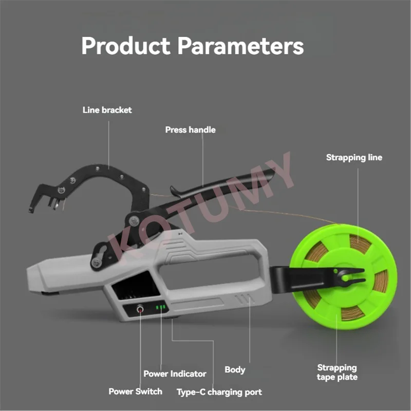 

Type-C Charge Wireless Electric Binding Machine 45MM Electric Grape Branch Tying Binding Machine Garden Tools