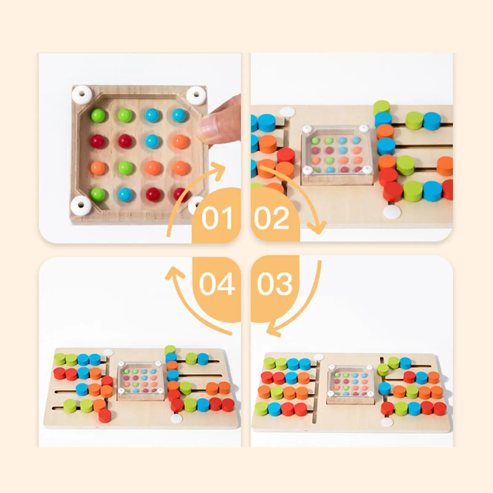 Jeu de logique en bois Montessori pour garçons et filles de 3 à 4 ans, puzzle assressenti, activité