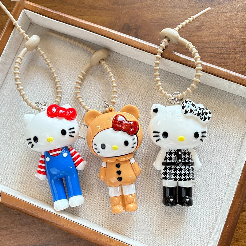 

Kawaii Sanrio Hello Kitty Cartoon Peripherals Cute Backpack Pendant Sweet Keychain Girls Creative Accessories Birthday Gift