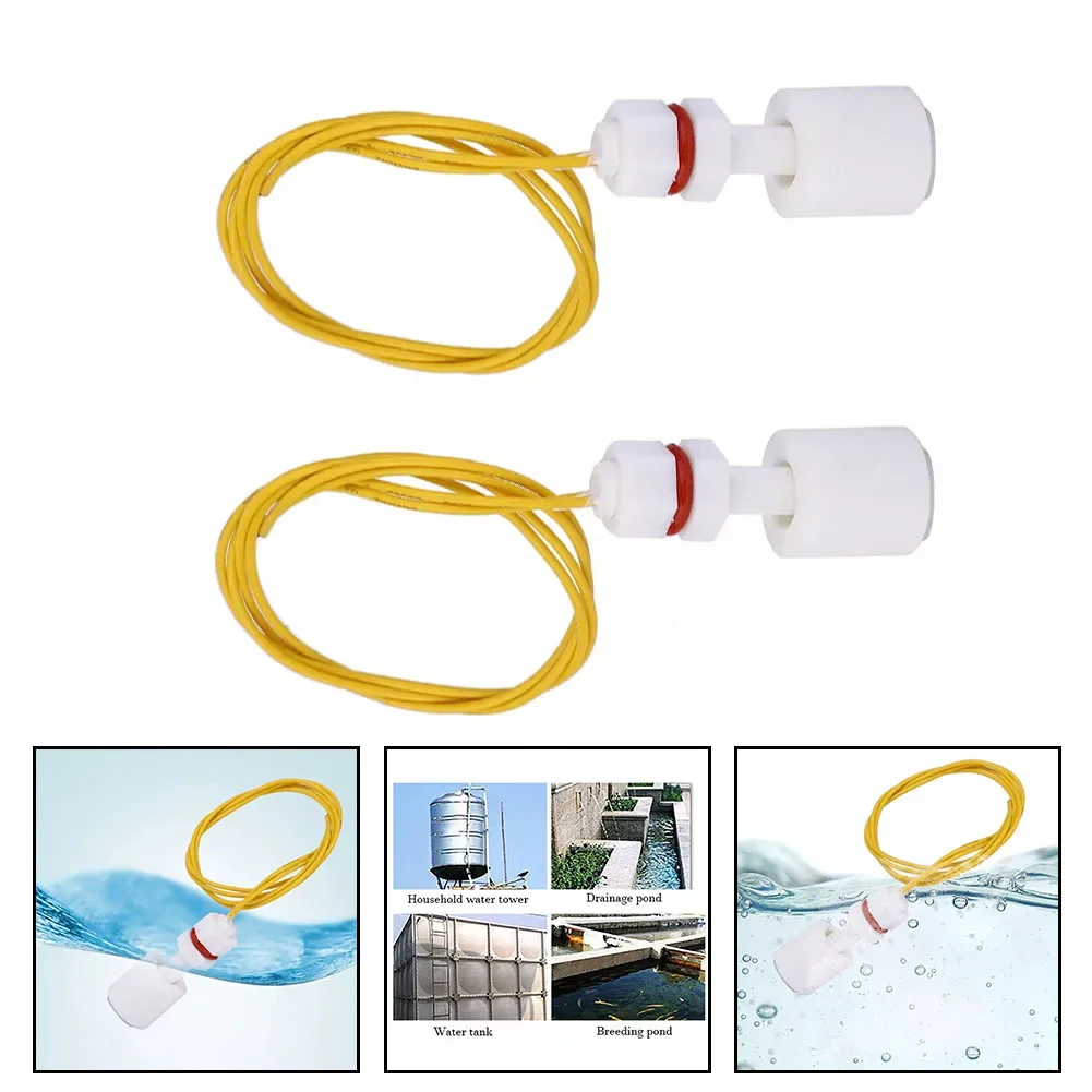 2pcs PP Float Switch M8 46mm Fish Tank Vertical Water Level Sensor For Tank Pool Reliable Water Level Sensor Float Switches