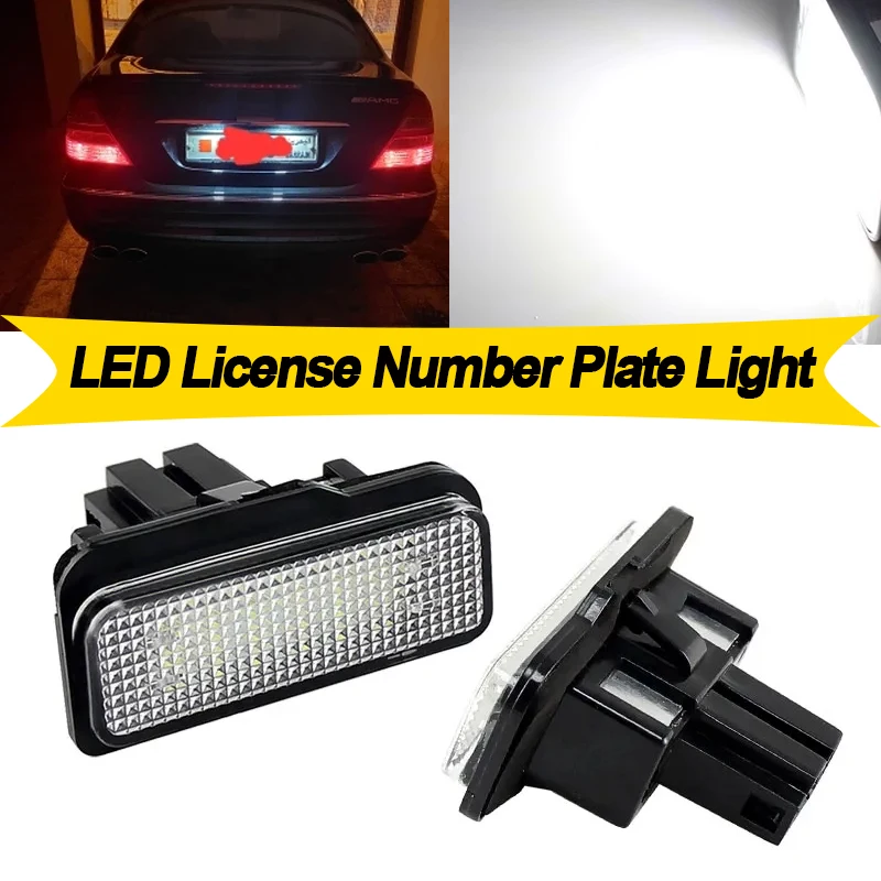2PCS Canbus LED License Number Plate Light For Mercedes Benz E-Class W211 S211 CLS-Class W219 C-Class S203 SLK-Class R171