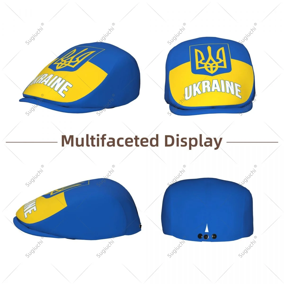 Forward cap Ukraine Flag Men Women Flat Newsboy Driving Hat Cap Short Brim for Driving Daily visors hat