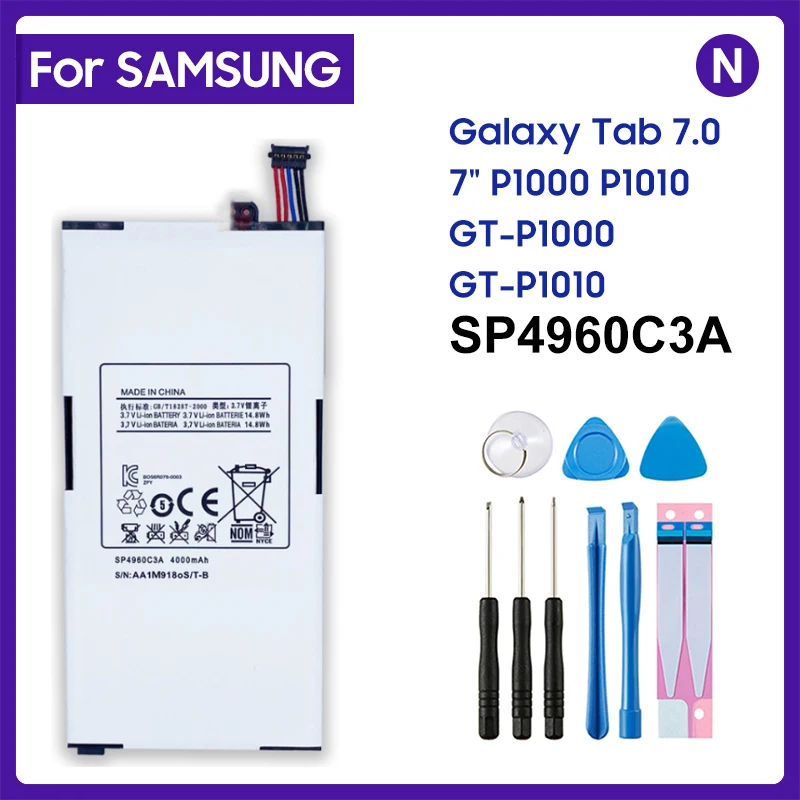 4000mAh Replacement Battery SP4960C3A For Samsung Galaxy Tab P1000 P1010 GT-P1000 Tablet Battery with tool