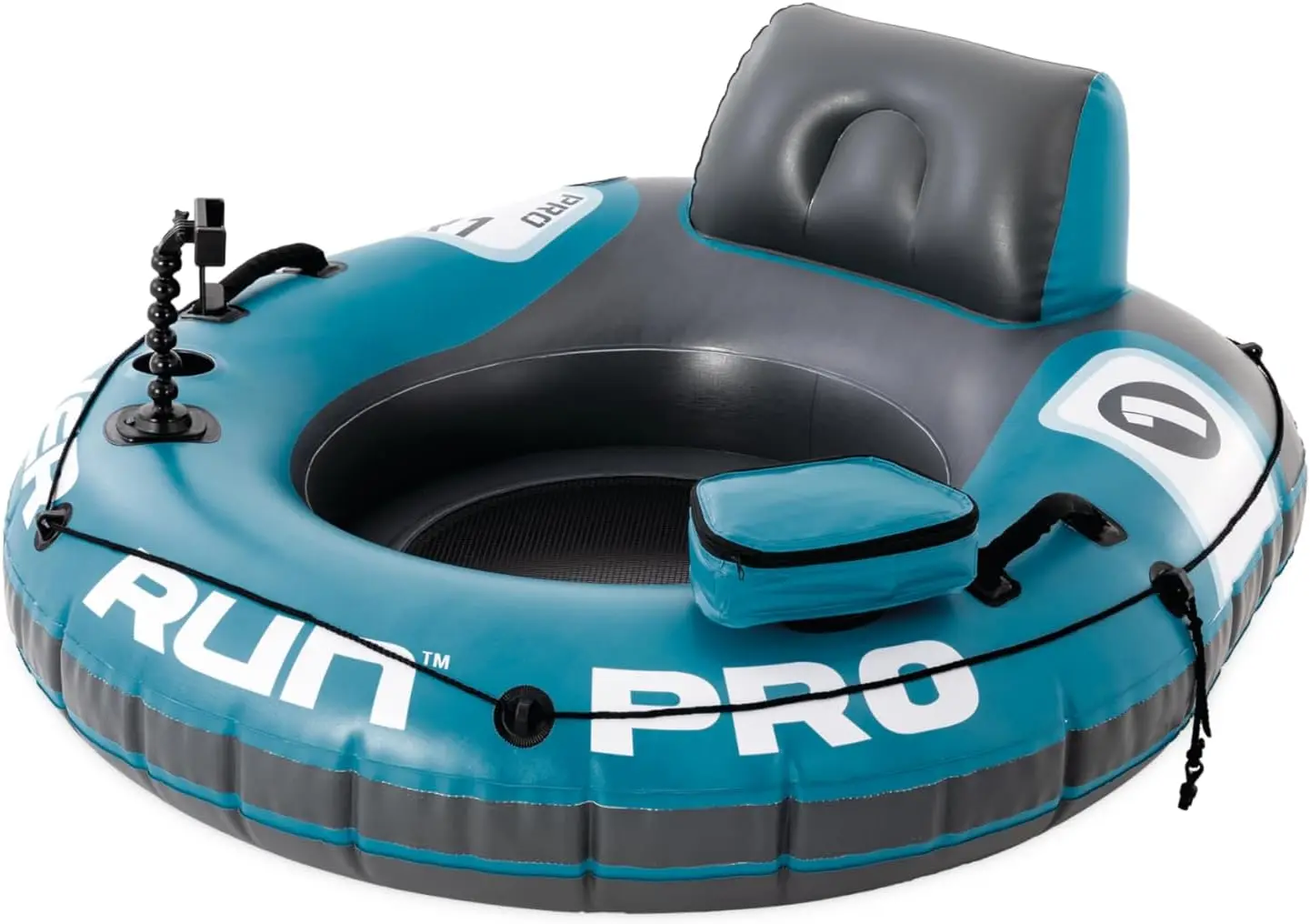 

River Run 1 Pro Inflatable Floating Lounge with GoPro/Phone Mount,Cup Holder,Storage Compartment,Durable Handles,220lb Capacity