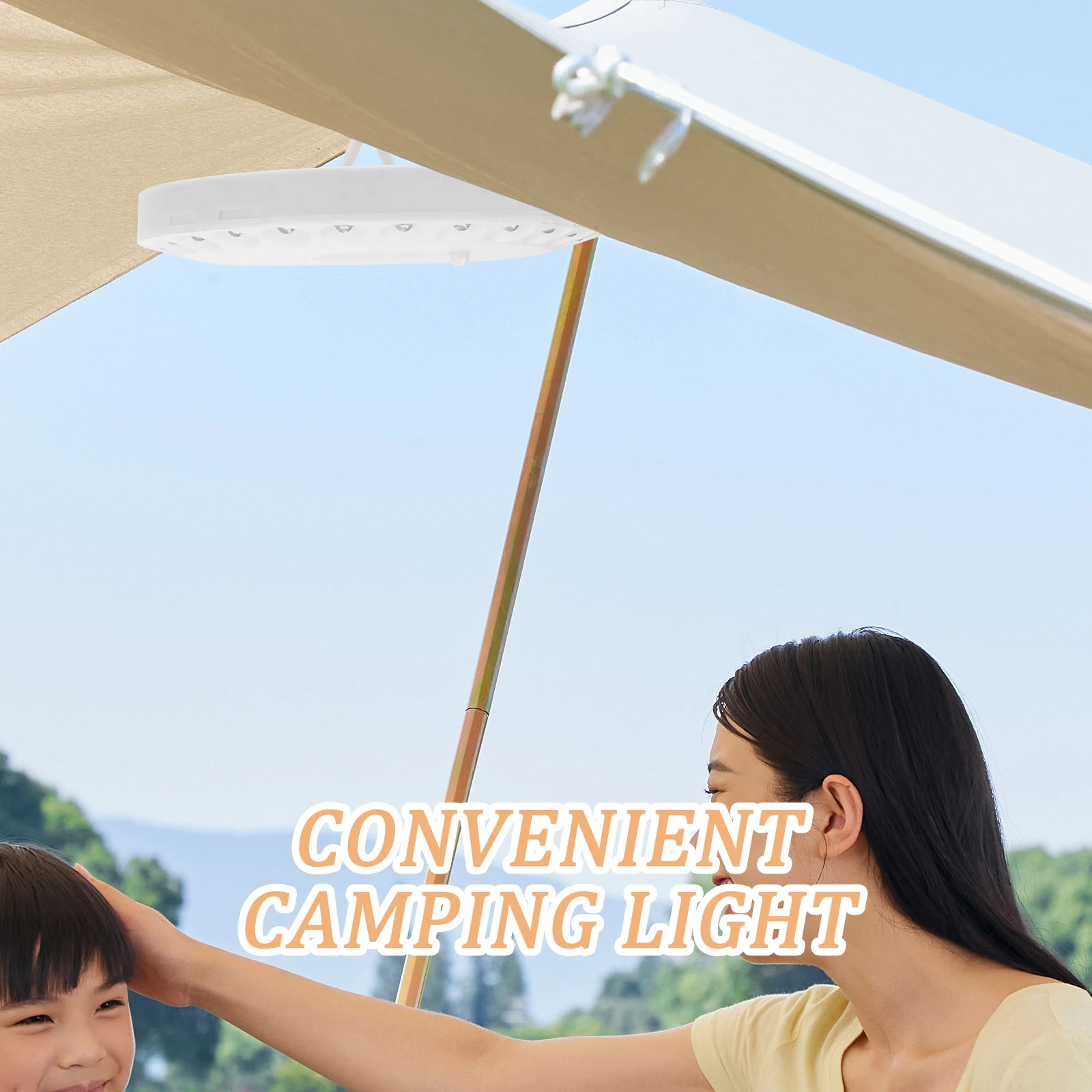 

Camping Lights LED Tent Lamp Round Camping Lantern Outdoor Hiking Emergency Light Solar Garden Umbrella Lamp Lightweight Long