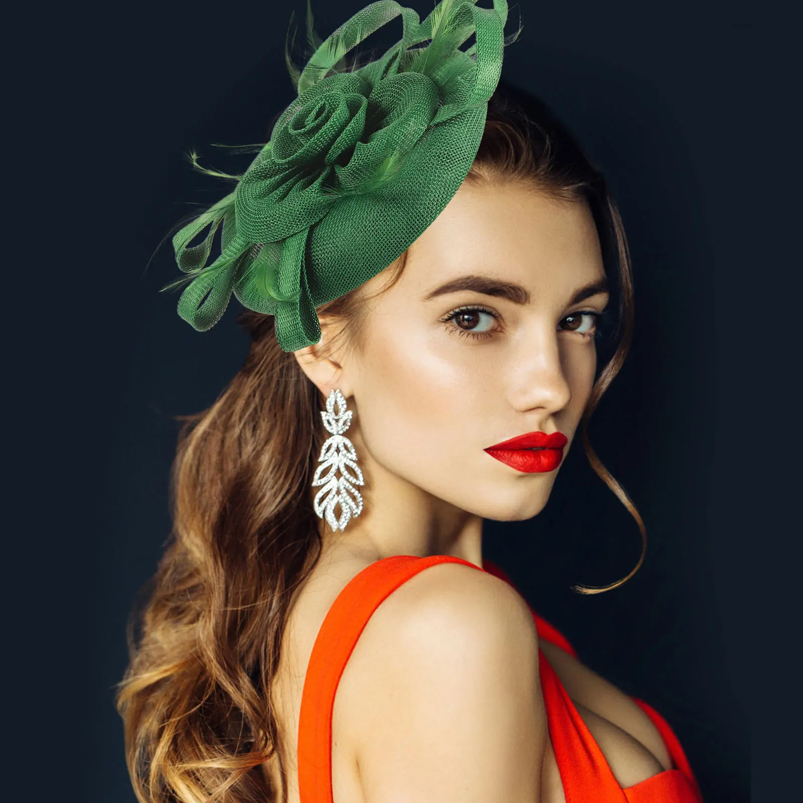 

Flowers Bow Decorative Headdress Floral Hairpin Party Hair Accessories for Girls Wedding Christmas Bow Decorative Headdress