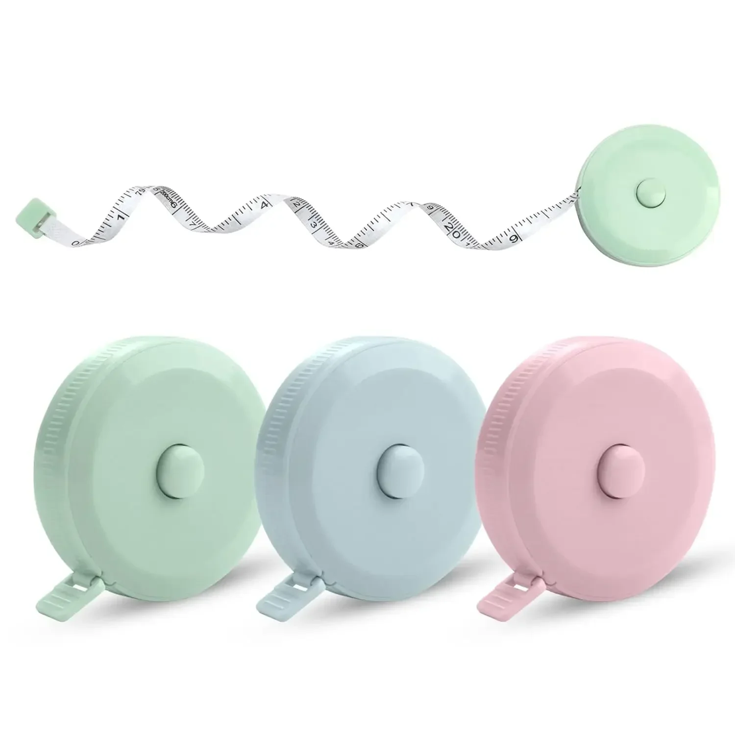 1.5M Mini Tape Measure with Push Butto Retractable Measuring Tape for Weight Loss Medical Body Measurement Sewing Tailor Craft