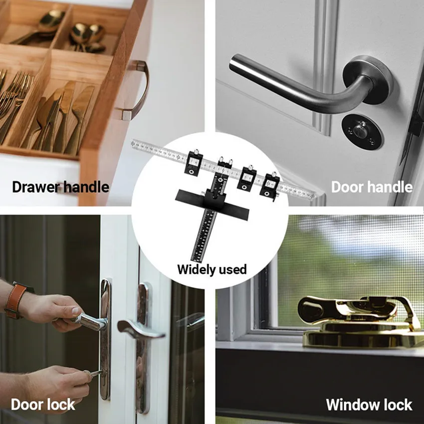 2025 أداة تهزهز أدوات النجارة - دليل قالب الحفر لأدوات تركيب مقبض الباب والدرج #4